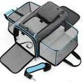 DS NA Gray Blue Foldable Portable Pet Carrier Bag - Large Capacity Travel