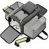 DS NA Gray Green Foldable Portable Pet Carrier Bag – Large Capacity Travel