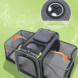 DS NA Gray Orange Foldable Portable Pet Carrier Bag - Large Capacity Travel Back