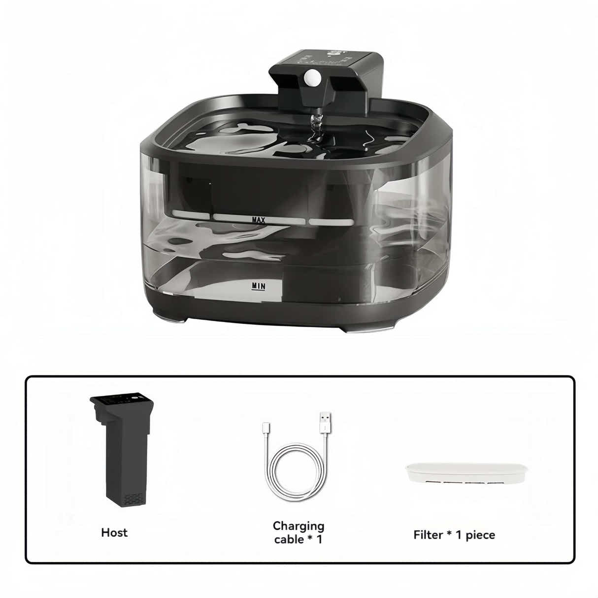 DS NA Black 4.5L Rechargeable Pet Water Fountain for Cats & Dogs
