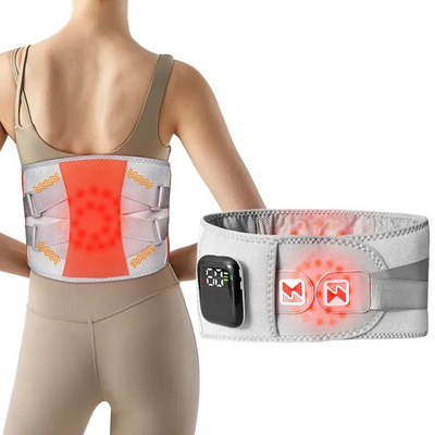 DS NA Grey And Orange Wireless Heated Waist Massager with Lumbar Support – Smart