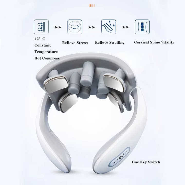DS NA White Portable Electric Neck Massager – Intelligent Pulse Therapy