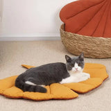 DS NA 2 Pcs Yellow Leaf-Shaped Pet Sleeping Mat - Durable Dog Floor Pad & Cat