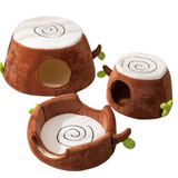 DS NA M Convertible Tree Stump Cat Bed - Foldable, Dual-Use, Four-Season Pet
