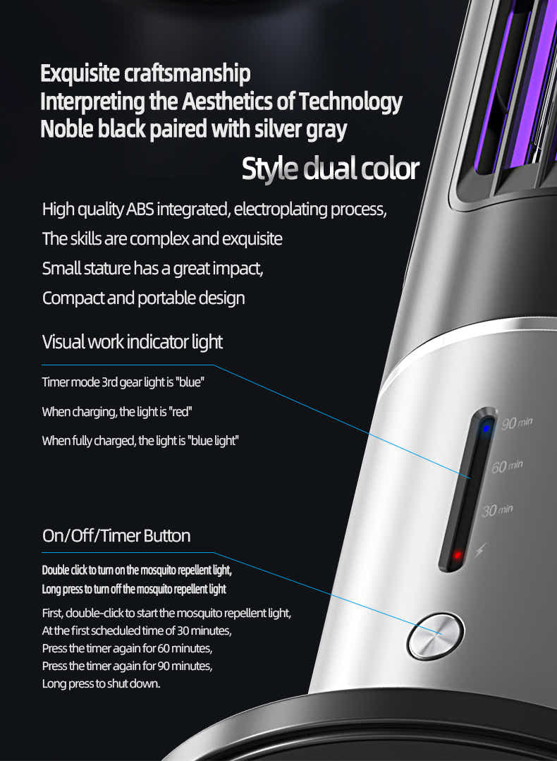 DS NA Electric Mosquito Killer Lamp with Detachable Housing and Timer Function