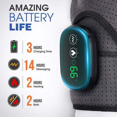 DS NA Black Rechargeable Heated Shoulder Massager with LED Display - Adjustable