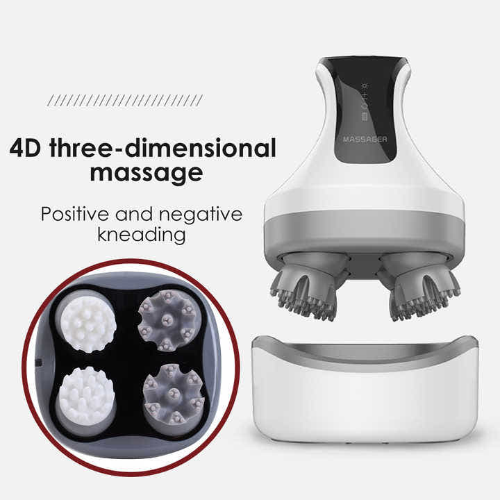 DS NA Blue Rechargeable Electric Scalp Massager with Adjustable Speeds and LED T