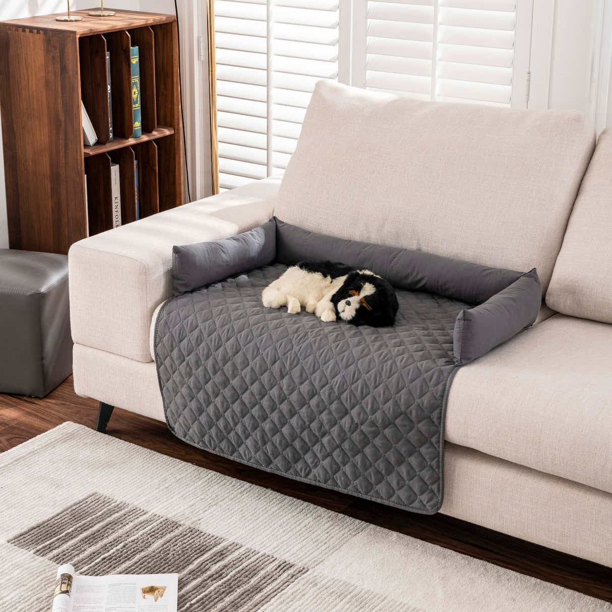 DS NA 90×90CM Black Waterproof & Scratch-Resistant Pet Sofa Protector Mat