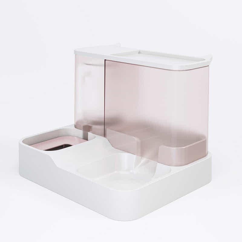DS NA Pink Pet Feeder 3L Automatic Cat Feeder and Water Dispenser - Hassle-Free