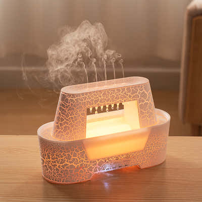 DS NA White 300ml Ultrasonic Aroma Diffuser with Cracked Light Design