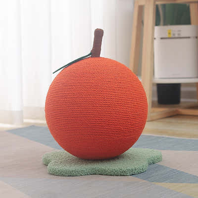 DS NA Adorable Orange-Shaped Cat Scratcher - Durable Sisal & Soft Base