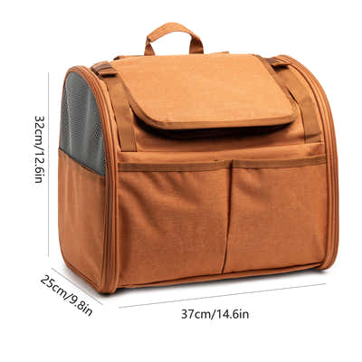 DS NA Brown Pet Carrier Backpack - Comfortable and Stylish for Cats & Small Dog