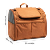DS NA Brown Pet Carrier Backpack - Comfortable and Stylish for Cats & Small Dog