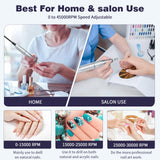 DS NA Pink+Blue Portable Electric Nail Drill - Rechargeable, Adjustable Speed