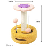 DS NA Yellow & Pink Sunflower Cat Scratching Post – 35CM Sisal Cat Tree