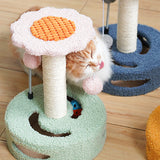 DS NA Yellow & Pink Sunflower Cat Scratching Post – 35CM Sisal Cat Tree