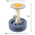 DS NA Blue & Grey Sunflower Cat Scratching Post – 35CM Sisal Cat Tree with Plush