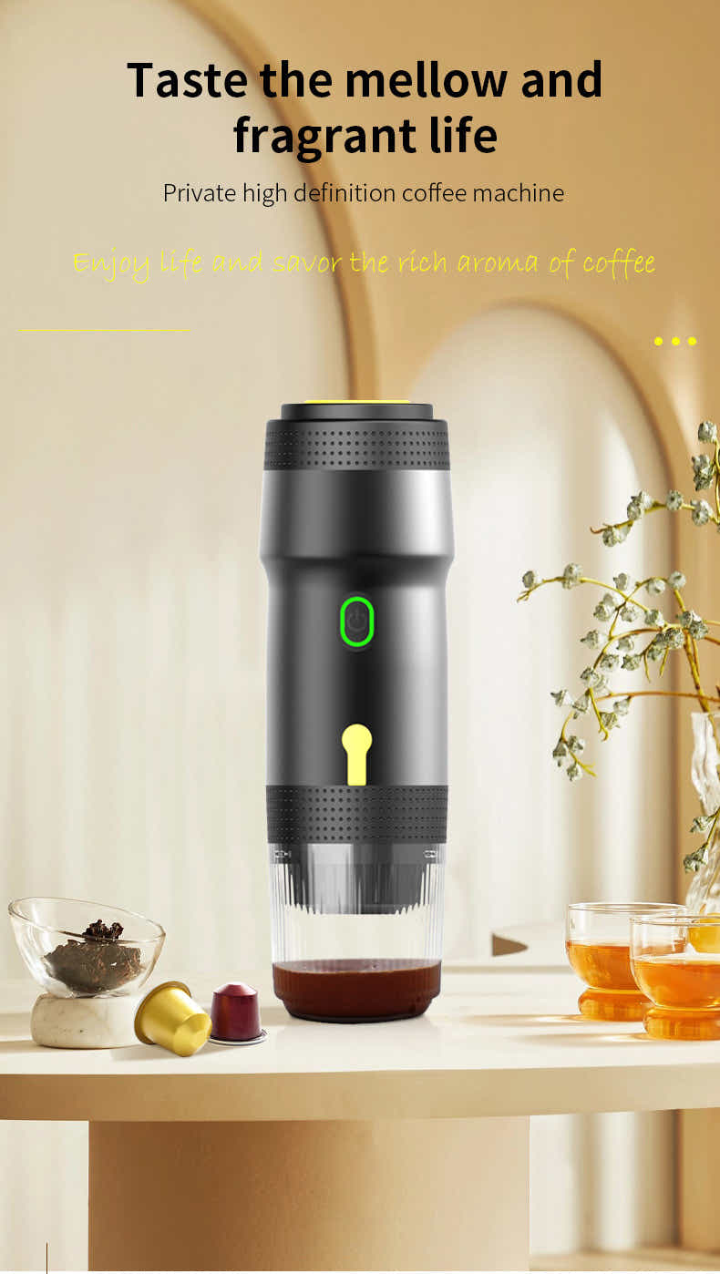 DS NA White 3-in-1 Portable Electric Espresso Maker - Rechargeable Travel Coffee
