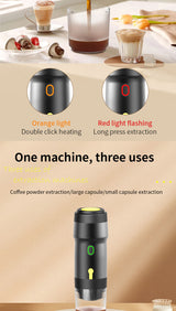DS NA Green 3-in-1 Portable Electric Espresso Maker - Rechargeable Travel Coffee