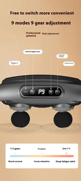 DS NA Dark Grey Advanced 6-Head Percussion Massager with Heat - Rechargeable