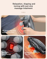 DS NA Dark Grey Advanced 6-Head Percussion Massager with Heat - Rechargeable