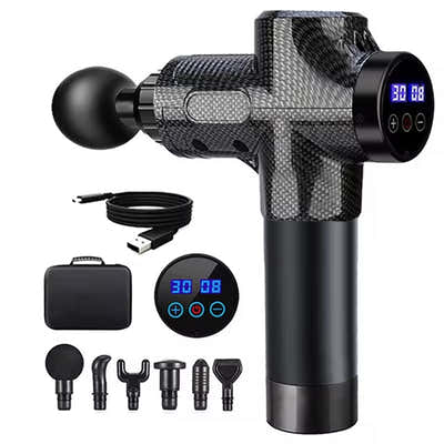 DS NA Carbon Fiber Deep Tissue Percussion Massage Gun - 30 Speeds, 6 Heads, Type