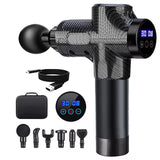DS NA Carbon Fiber Deep Tissue Percussion Massage Gun - 30 Speeds, 6 Heads, Type