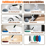DS NA Electric Spin Scrubber – Adjustable Extension Handle & 8 Brush Heads