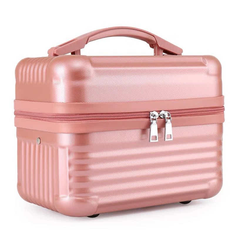 DS NA Pink Durable Hard Shell Makeup Travel Case - Large Capacity Portable