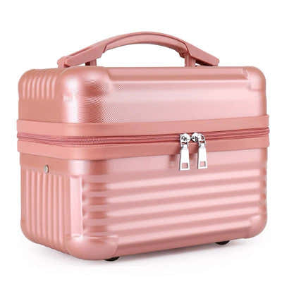 DS NA Pink Durable Hard Shell Makeup Travel Case - Large Capacity Portable