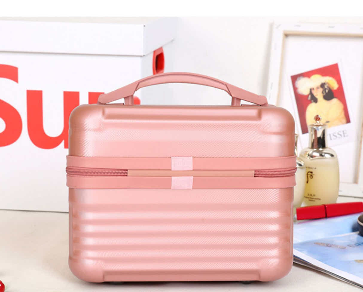 DS NA Pink Durable Hard Shell Makeup Travel Case - Large Capacity Portable