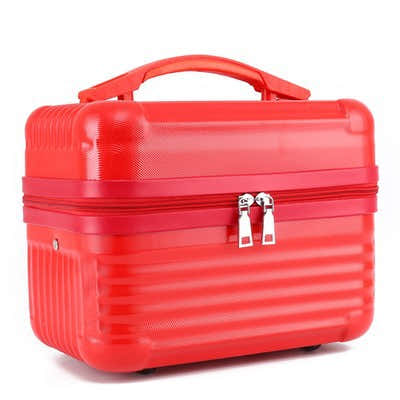 DS NA Red Durable Hard Shell Makeup Travel Case - Large Capacity Portable