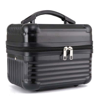 DS NA Black Durable Hard Shell Makeup Travel Case - Large Capacity Portable