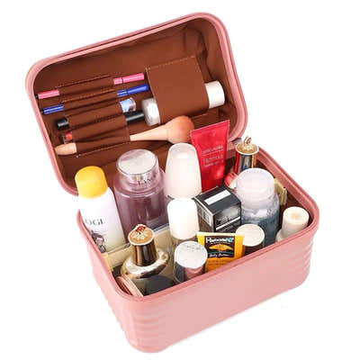 DS NA Black Durable Hard Shell Makeup Travel Case - Large Capacity Portable