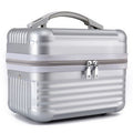 DS NA Silver Durable Hard Shell Makeup Travel Case - Large Capacity Portable