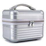 DS NA Silver Durable Hard Shell Makeup Travel Case - Large Capacity Portable