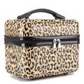 DS NA Yellow Leopard Pattern Durable Hard Shell Makeup Travel Case - Large