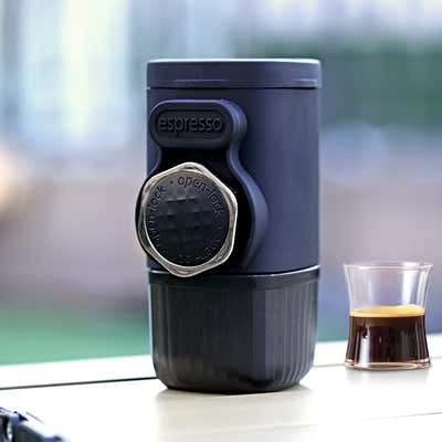 DS NA Portable Hand-Press Espresso Maker - Compact Capsule & Powder Coffee