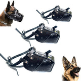 DS NA L Adjustable Leather Dog Muzzle for Large Breeds, Anti-Bite and Anti-Bark