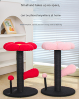 DS NA Red & Black Adorable Flower Cat Tree – Plush Perch with Sisal Scratching