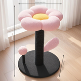 DS NA Pink & Black Adorable Flower Cat Tree – Plush Perch with Sisal Scratching