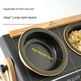 DS NA Adjustable Raised Pet Feeder – Modern Wood & Metal Stand with Dual Bowls