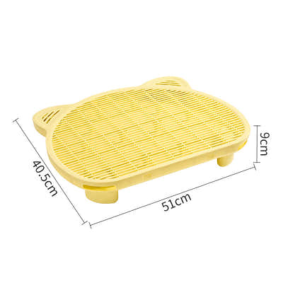 DS NA Yellow Elevated Cat Litter Trapping Mat - Dual-Layer Scatter Control Tray
