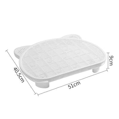 DS NA White Elevated Cat Litter Trapping Mat – Dual-Layer Scatter Control Tray