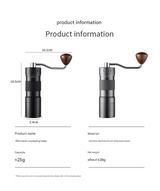 DS NA Black Premium 7-Star Manual Coffee Grinder - Portable Bean Mil(R50pro)