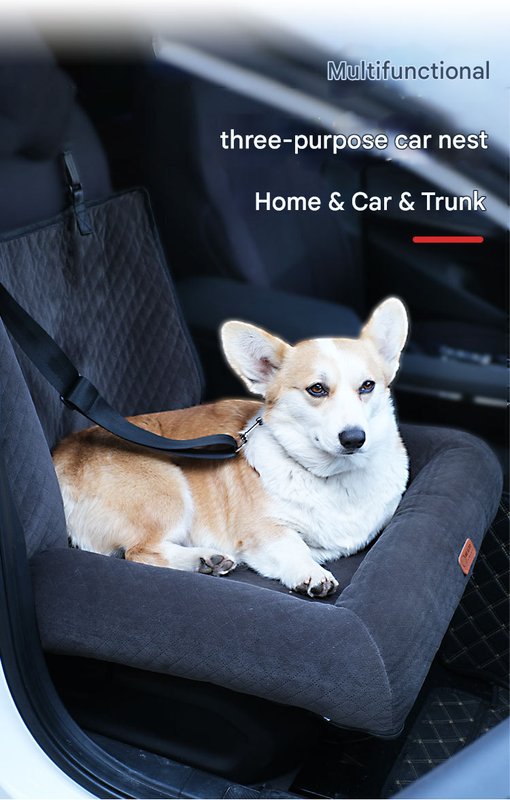 DS NA Dog Car Booster Seat – 2-in-1 Travel Bed (Turquoise)