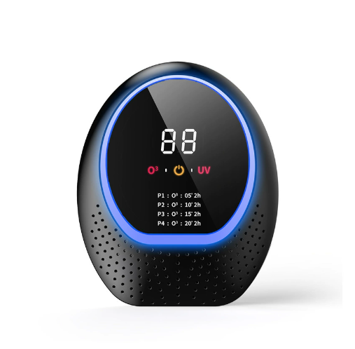 DS NA Black Rechargeable Ozone & UV-C Air Purifier with Remote - Portable