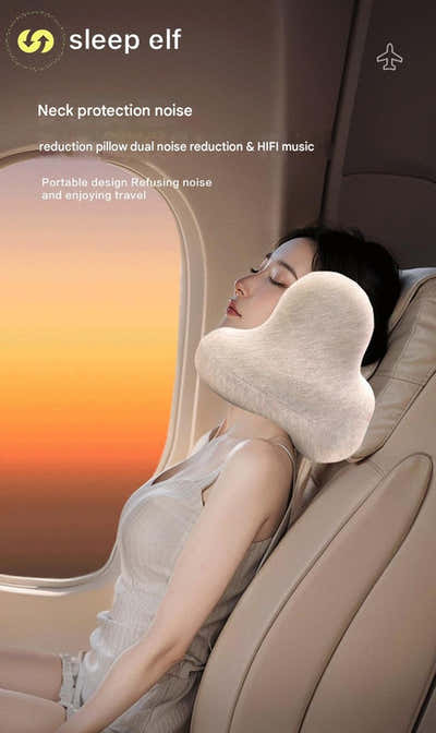 DS NA Smart Neck Pillow with Dual Noise Reduction, HIFI Bluetooth Music - Gy