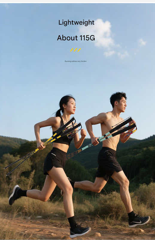 DS NA Ultralight Carbon Fiber Foldable Poles – Blue (Trail Running & Hiking)