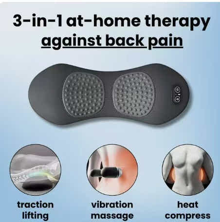 DS NA Dark Grey 3-in-1 Heated Back Stretcher with Vibration Massage & Traction